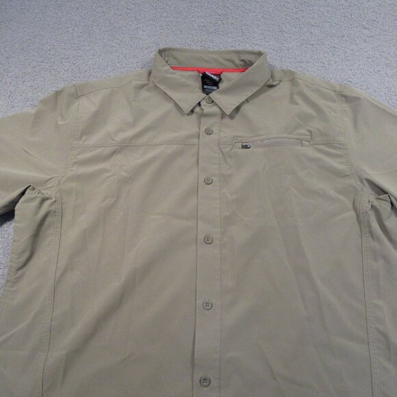 Gerry Men's XL Brown Button Down Hiking Shirt Front Zip Pocket Lightweight - Picture 2 of 11